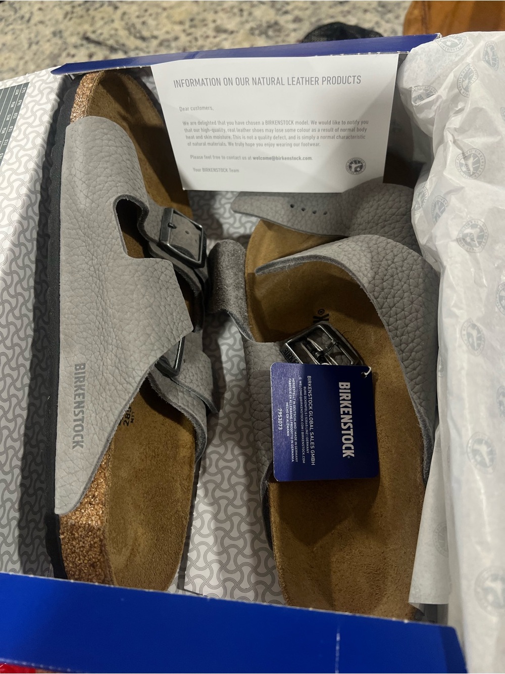 Birkenstock Men's Two-Strap Sandals in Light Gray sizes 44 &45 - Picture 9 of 11